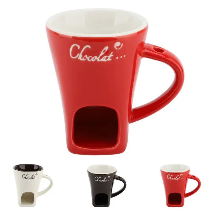 Tasse à Fondue en Porcelaine Émaillée TOPINCN pour Chocolat et Fromage Occasions Spéciales Soirées Familiales Fêtes Entre Amis