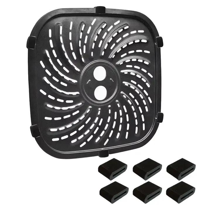 Poêle à griller conçue pour s'adapter à la friteuse à air PowerXL Pro 6 QT avec revêtement émaillé et système de protection des parois internes
