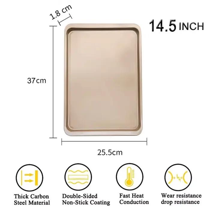 Plateau de cuisson rectangulaire antiadhésif de 14.5 pouces