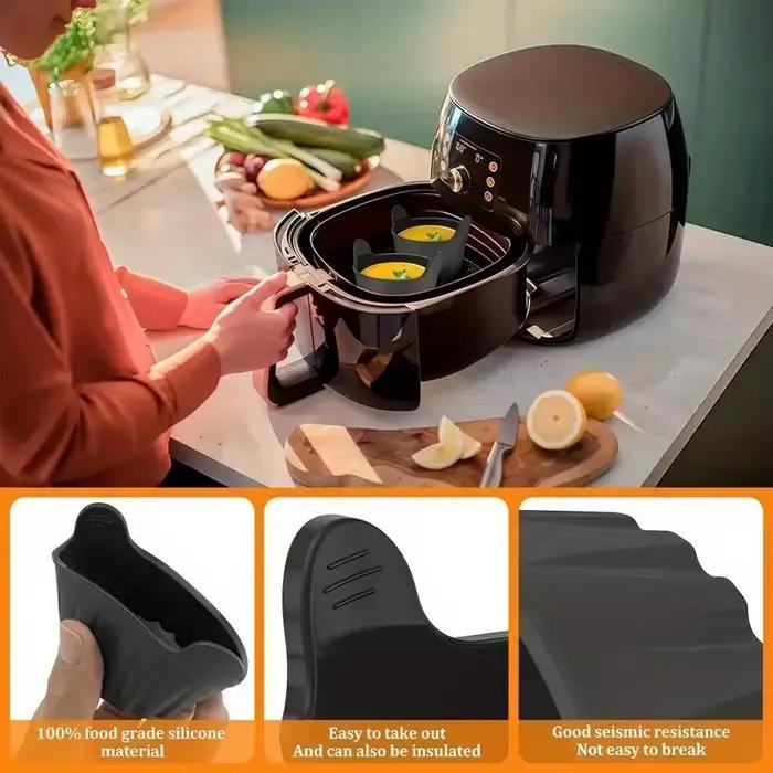 KEMORELA Lot de 4 ramequins en silicone pour friteuse à air