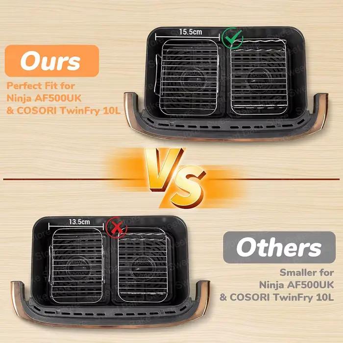 2 grandes grilles de gril pour friteuse à air avec 4 brochettes pour Ninja AF500EU