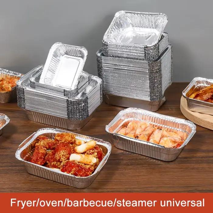 10/20/30/50 pièces feuille d'aluminium gril poêles d'égouttement avec couvercles pour grilles de barbecue rôtissage