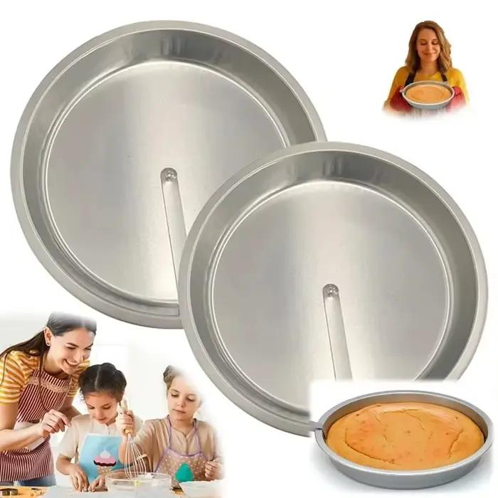 Moule à gâteau rond antiadhésif CZSAE en métal bleu céleste pour pâtissiers amateurs et professionnels occasions spéciales pâtisserie DIY