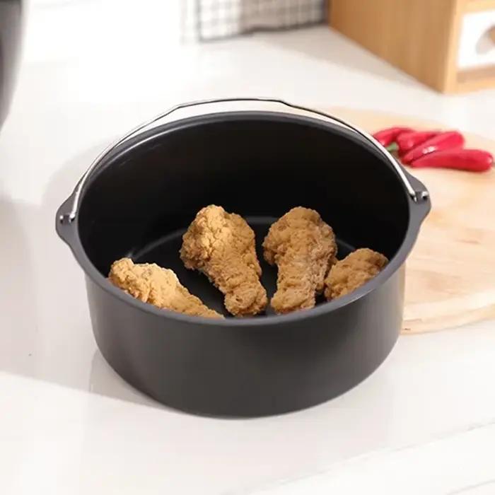 Panier de cuisson rond antiadhésif pour four à friteuse à Air de 6/7/8 pouces