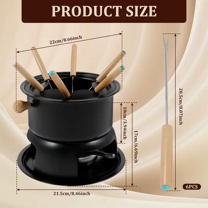 Kit de fondue polyvalent pour fondue au fromage et chocolats