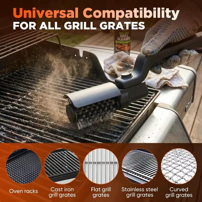 Brosse de nettoyage pour barbecue électrique à 3 vitesses