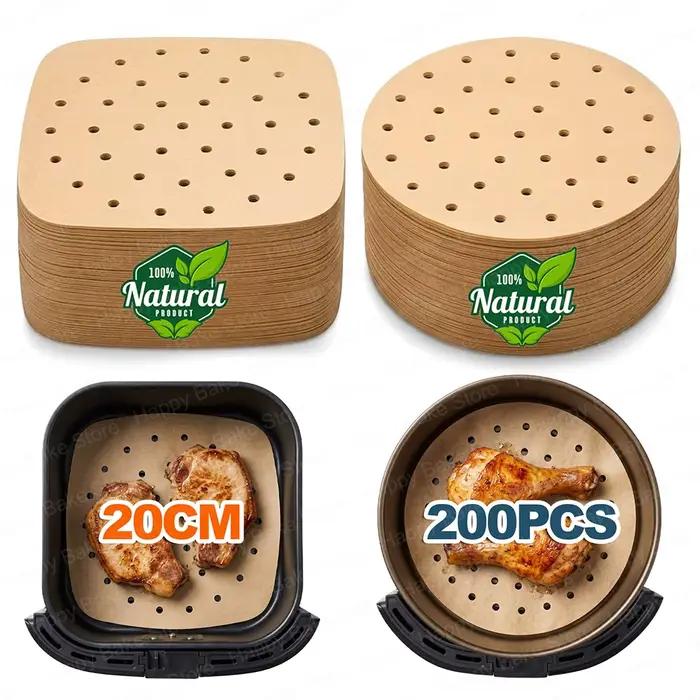 Papiers sulfurisés jetables perforés pour friteuse à air