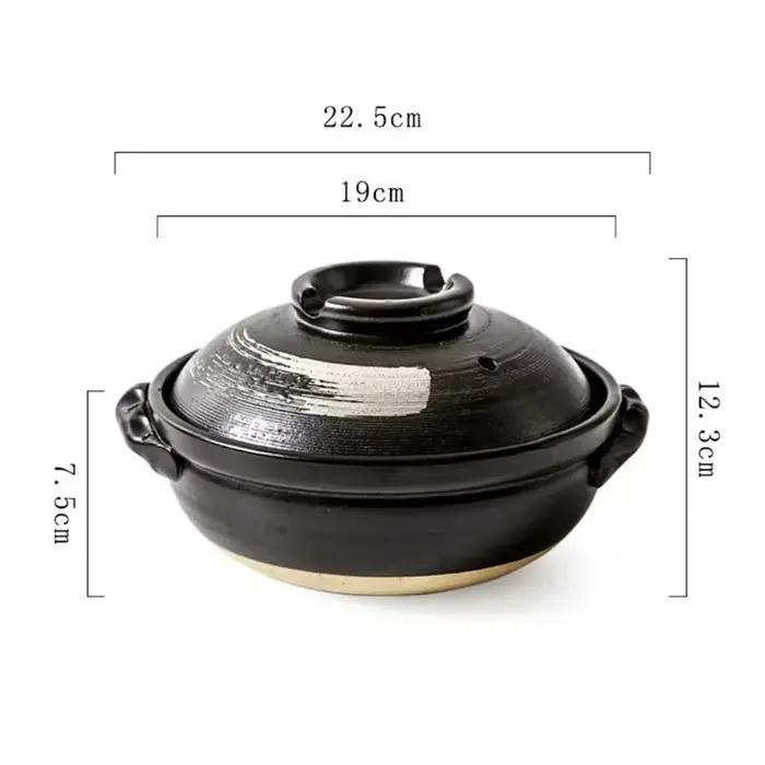 Pot en céramique argile cuisson Casserole japonais ragoût couvercle de soupe Pots chauds coréen marmite plat