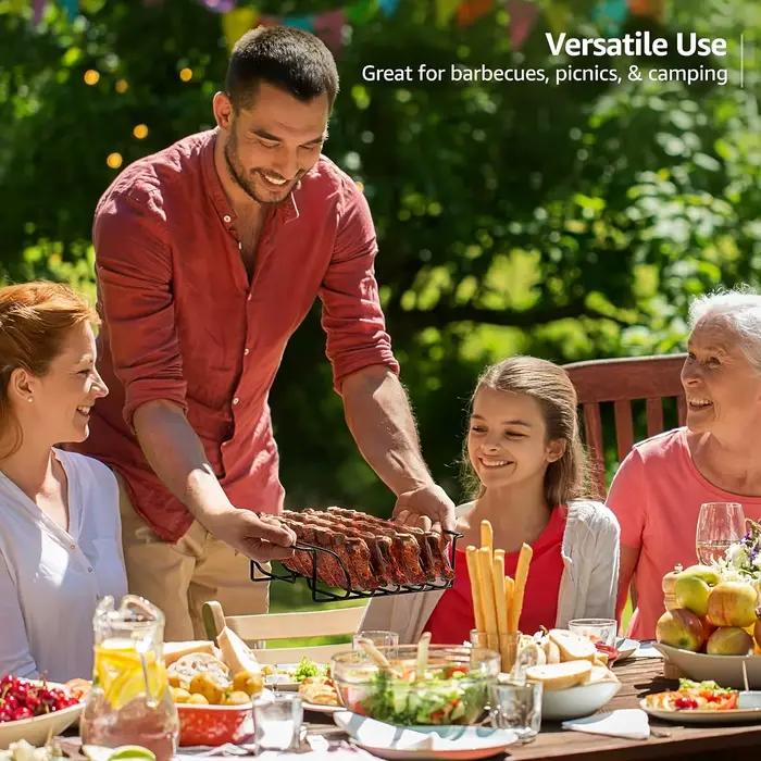 Support à côtes en acier inoxydable pour barbecue
