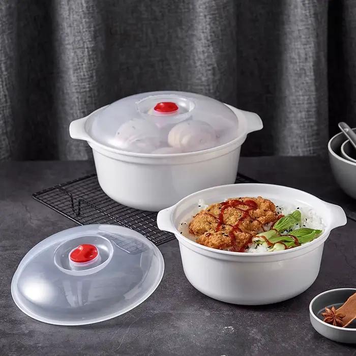 Boîte spéciale pour micro-ondes, pot chauffant pour soupe, riz et pains vapeur chauds avec couvercle, outil de cuisine écologique de qualité alimentaire
