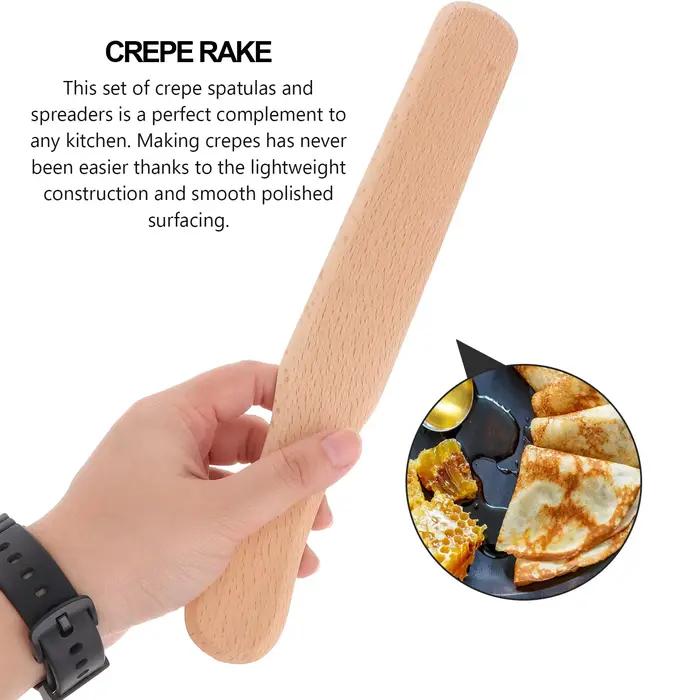 Ustensiles de cuisine professionnels épandeur de crêpes spatules en bois hêtre pour crêpes gaufres pancakes occasions spéciales