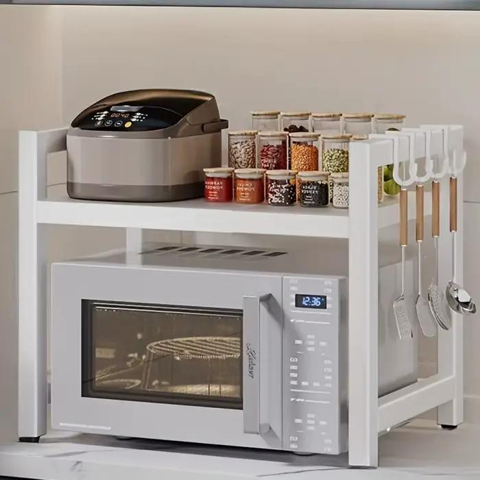 Étagère de rangement de cuisine fonctionnelle en métal noir