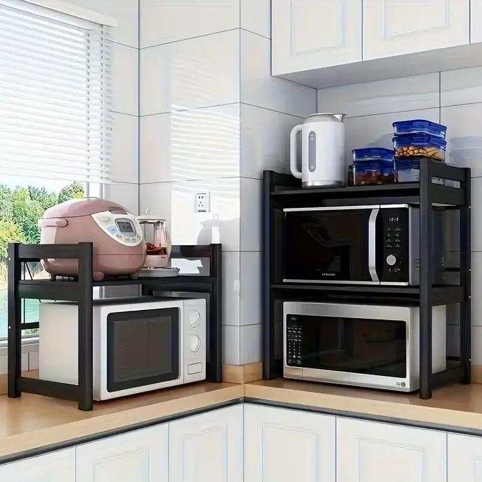 Étagère de rangement de cuisine fonctionnelle en métal noir