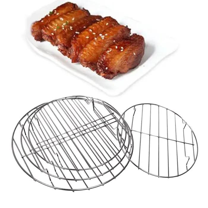 Grille de cuisson ronde en acier inoxydable