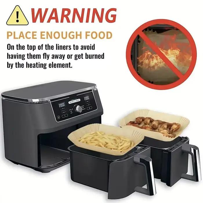 Papiers de cuisson jetables pour friteuse à air - 100 pièces