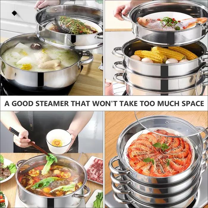 Ensembles de cuisson vapeur en acier inoxydable marmite à soupe cuiseur à vapeur cuiseur à légumes occasions spéciales à offrir