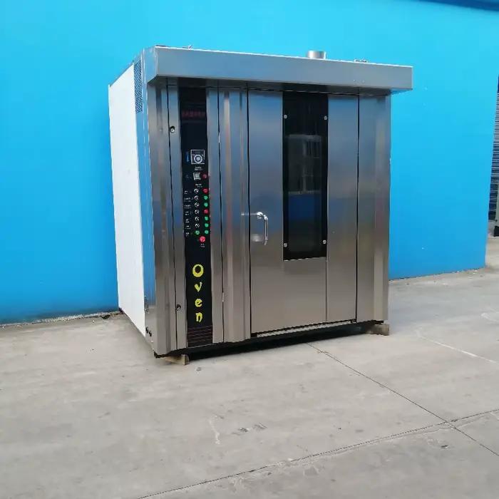 Four rotatif à haute efficacité, équipement de boulangerie pour pain et gâteaux, 32 plateaux, four rotatif industriel commercial au gaz, sur mesure