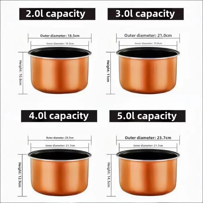 2L 3L 4L 5L dernière technologie or cuiseur à riz pot réservoir en alliage d'aluminium pour cuiseurs à riz intelligents