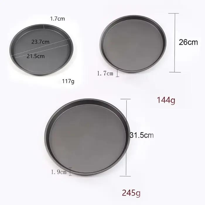 Plaque de cuisson pour pizza en acier au carbone de 9 à 12 pouces antiadhésive avec revêtement intérieur et extérieur pour cuisine professionnelle et maison occassions festives
