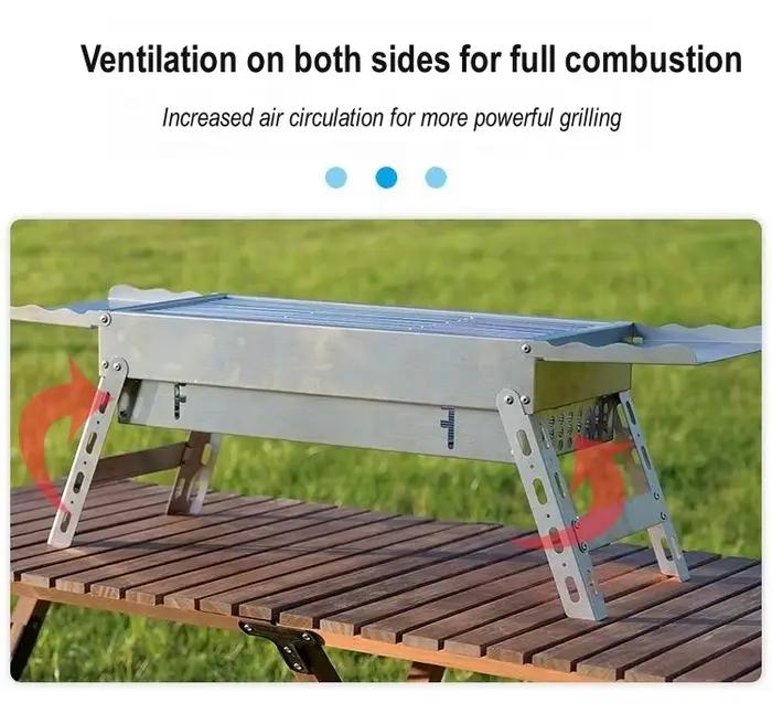 Modèle détachable pliant carré Barbecue gril pique-nique Mini Portable Camping petit