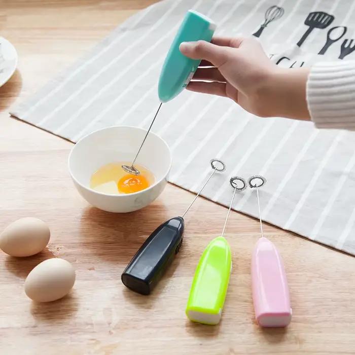 Électrique Oeuf Batteur Mousseur À Lait Pour Café Ménage Cuisine Mini En Acier Inoxydable