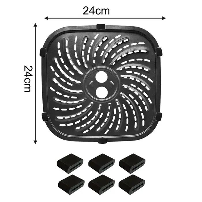 Plaque de cuisson pour friteuse à air PowerXL Pro 6 QT, construction en acier inoxydable, noir, plusieurs tailles 19,2 19,2CM 22 22CM