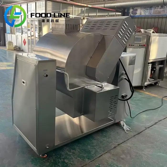 Ready Meals Cuisine centrale Machine à tambour de cuisson au gaz Automatique Intelligent Rotation Mtir Fry