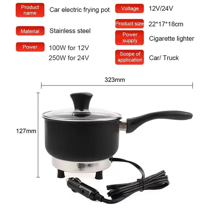 Poêle de cuisson électrique multicuiseur 12V/24V