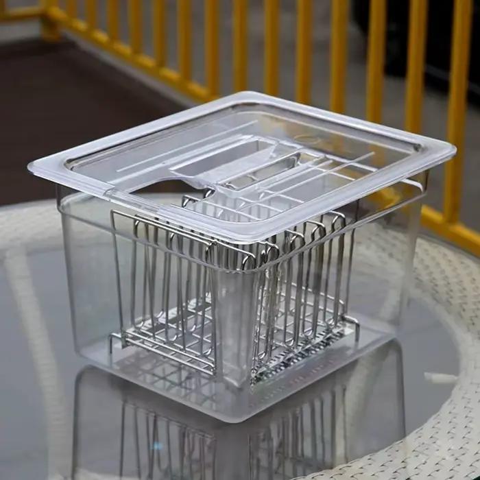 Machine sous vide 11L avec support en acier inoxydable et séparateurs détachables pour cuisson contrôlée et économie d'énergie occaions spéciales et quotidiennes