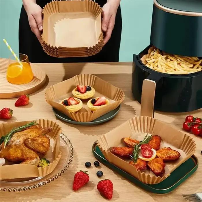 Papier spécial pour friteuse à air tasse en papier moule à gâteau outils de pâtisserie cuisson résistant à l'huile absorbant l'huile ménage 50 pièces 100 pièces