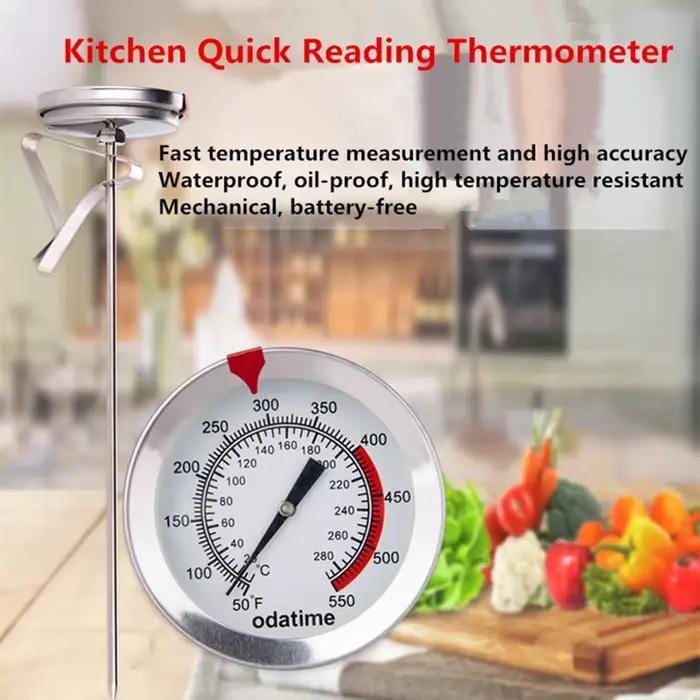 Odatime Thermomètre Cuisine BBQ Four à Viande Sonde de Température Aliments Cuisson Clip Réglable Robuste et Précis Pour Toutes Occasions Culinaires
