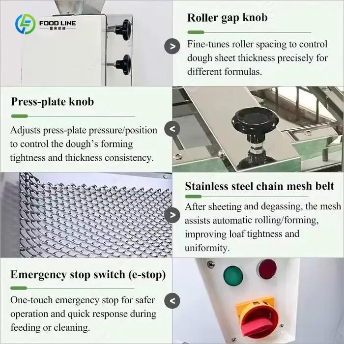 Machine à façonner le pain français électrique personnalisée