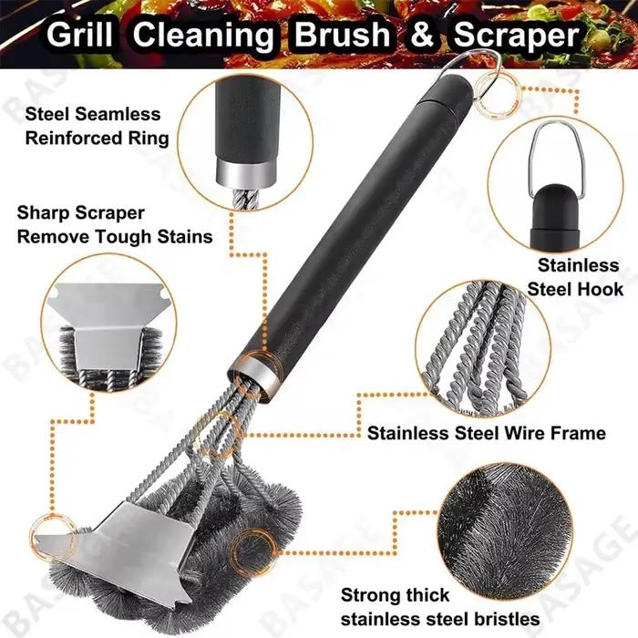 Brosse de gril sûre-brosse de barbecue sans poils-nettoyeur