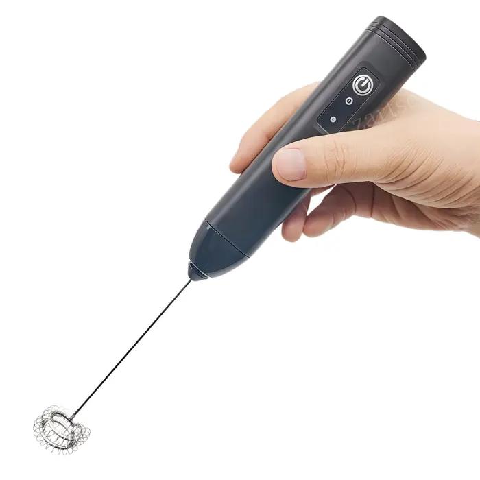 Mousseur à lait sans fil électrique type-c mélangeur à main en acier inoxydable Mini cafetière fouet