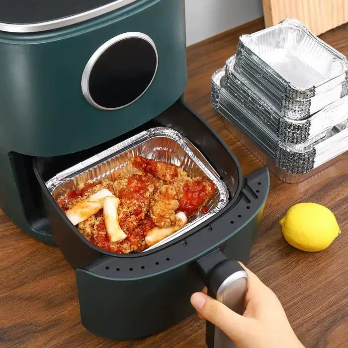 10/20/30/50 pièces feuille d'aluminium gril poêles d'égouttement avec couvercles pour grilles de barbecue rôtissage