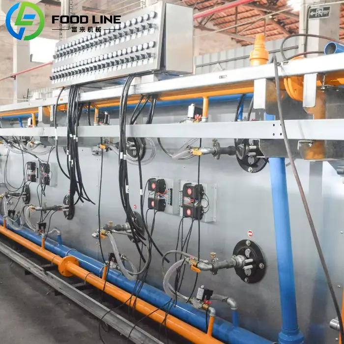 Ligne de production continue de four de cuisson de tunnel d'acier inoxydable pour des gâteaux de biscuits de pâtisserie avec des Zones de température indépendantes