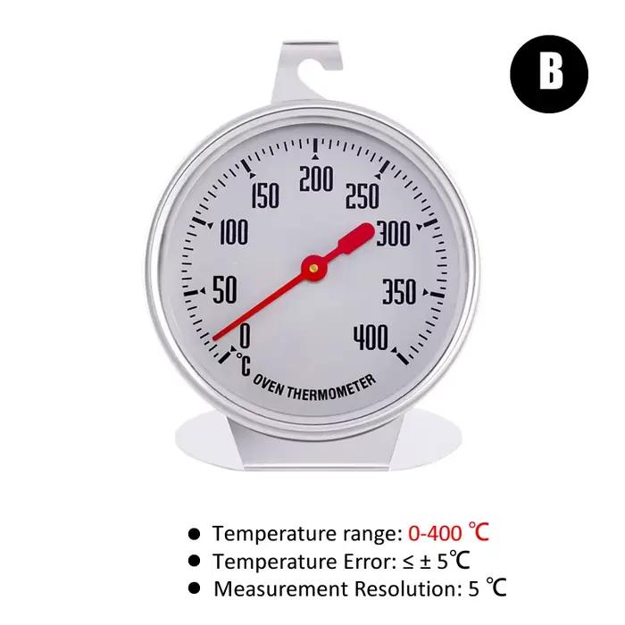 Thermomètre de four en acier inoxydable 0-400 Celsius à suspendre ou poser grand cadran cuisson barbecue viande mesure de la température des aliments occasiонnels spéciales