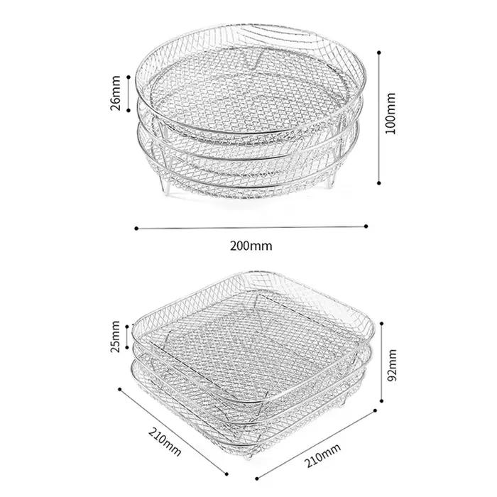Grille de friteuse à air à 3 couches adaptée aux friteuses à air