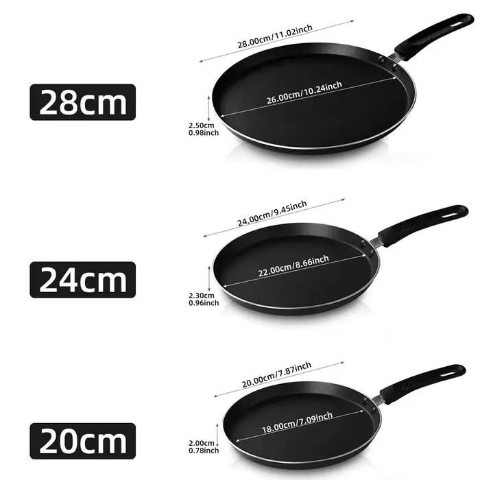 COOKER KING poêle à crêpes antiadhésive plaque de cuisson à gaz à Induction électrique Tawa crêpe casserole