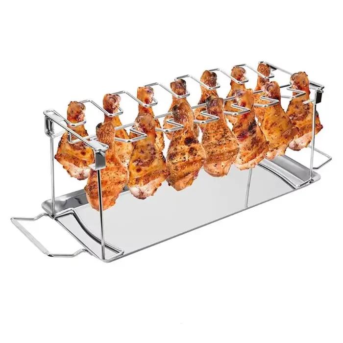 Rack jambe d'aile au poulet pour le fumeur Facile à utiliser 14 créneaux