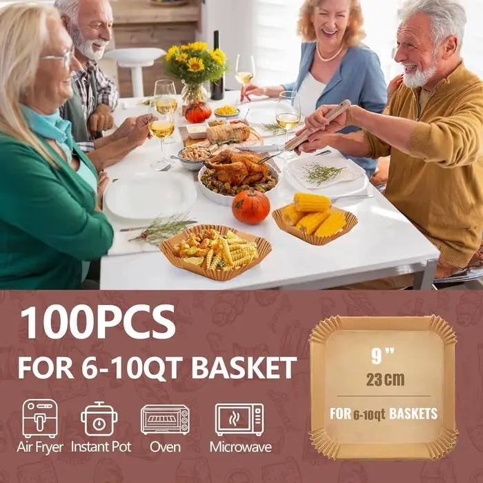 Papier de cuisson pour friteuse à Air 25/50/100/150 pièces pour paniers 4