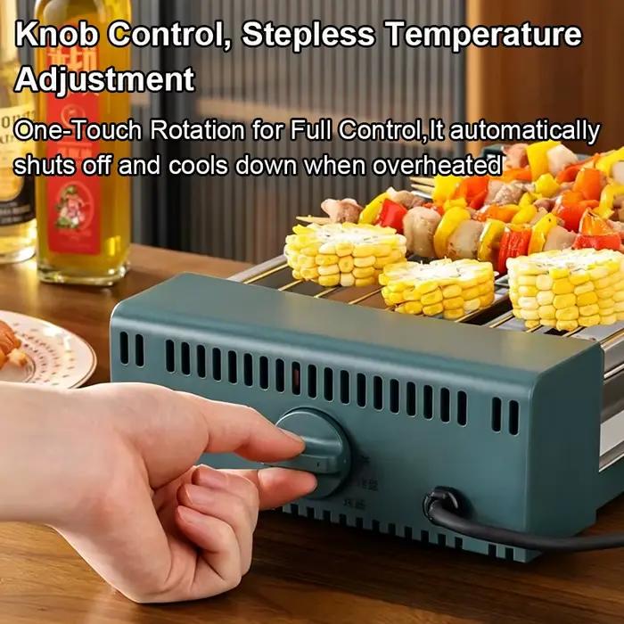 Grill électrique pour Hot Dogs 4/5/6 tiges rouleau acier inoxydable plaque Teppanyaki machine à saucisses cuisson du maïs four barbecue Kebab occasions spéciales