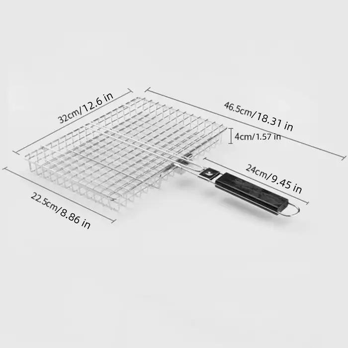 Accessoires de barbecue : Panier de cuisson pliable multifonctionnel antiadhésif en acier au carbone