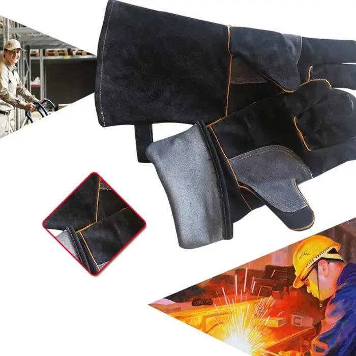 Gants résistants aux hautes températures et au feu en cuir de vache avec coutures en Kevlar