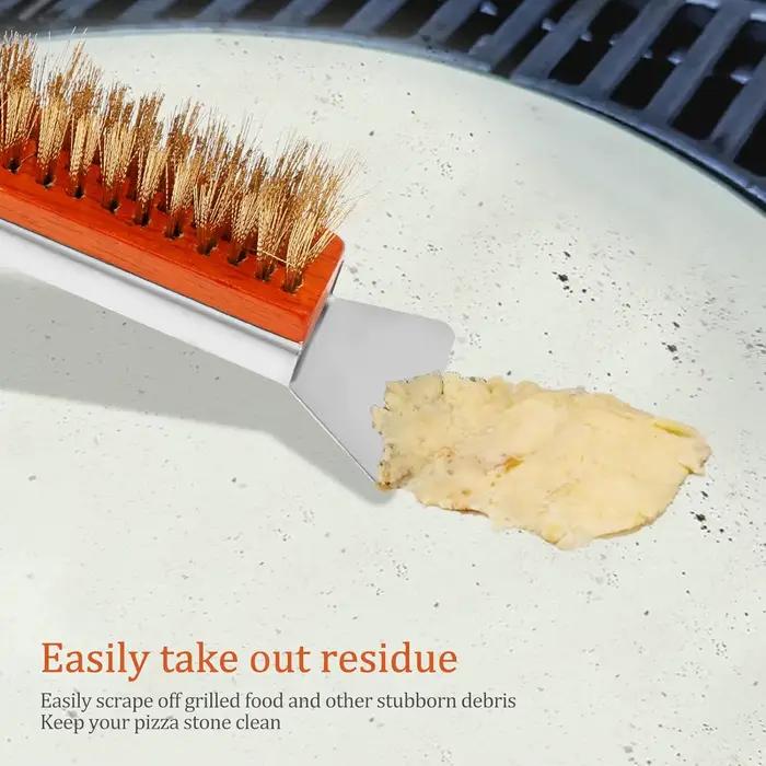 Brosse pour four à pizza avec raclette - Brosse pour pierre à pizza