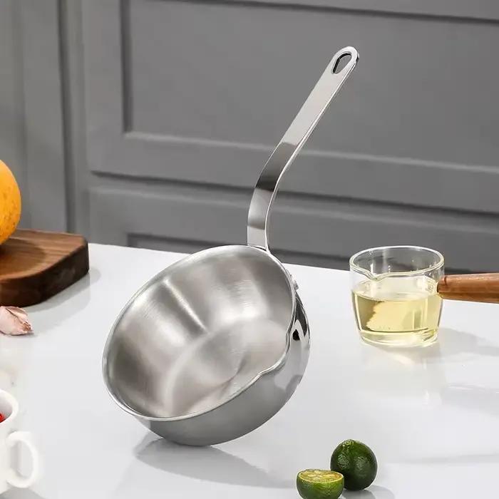 Mini Poêle en Acier Inoxydable 12cm pour Cuisson Anti-Brûlure, Accessoire de Cuisine Multifonctionnel Idéal pour Plats Familiers et Préparations de Compléments Alimentaires pour Bébés