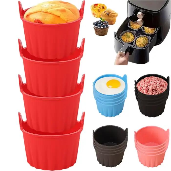 KEMORELA Lot de 4 ramequins en silicone pour friteuse à air