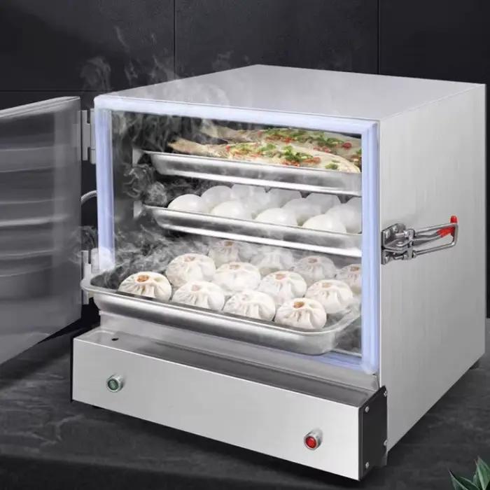 Cuiseur vapeur électrique en acier inoxydable cuiseur vapeur commercial 2 3 niveaux cuisson à la vapeur minuterie aliments viande cuisine professionnel particulier