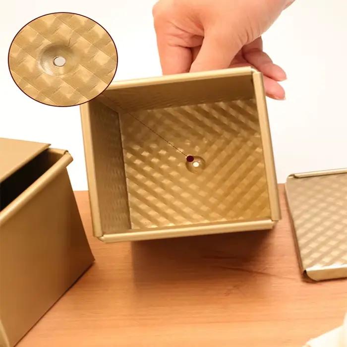 Moule à Pain Antiadhésif avec Couvercle, Mini Cube d'Eau, Carré, 10cm 6cm