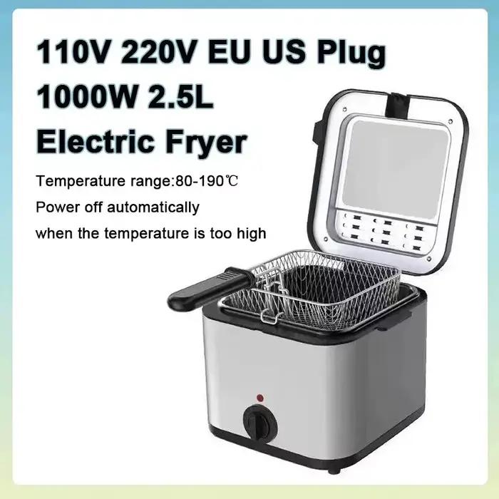 Friteuse carrée multifonctionnelle électrique 110V 220V 1000W 2